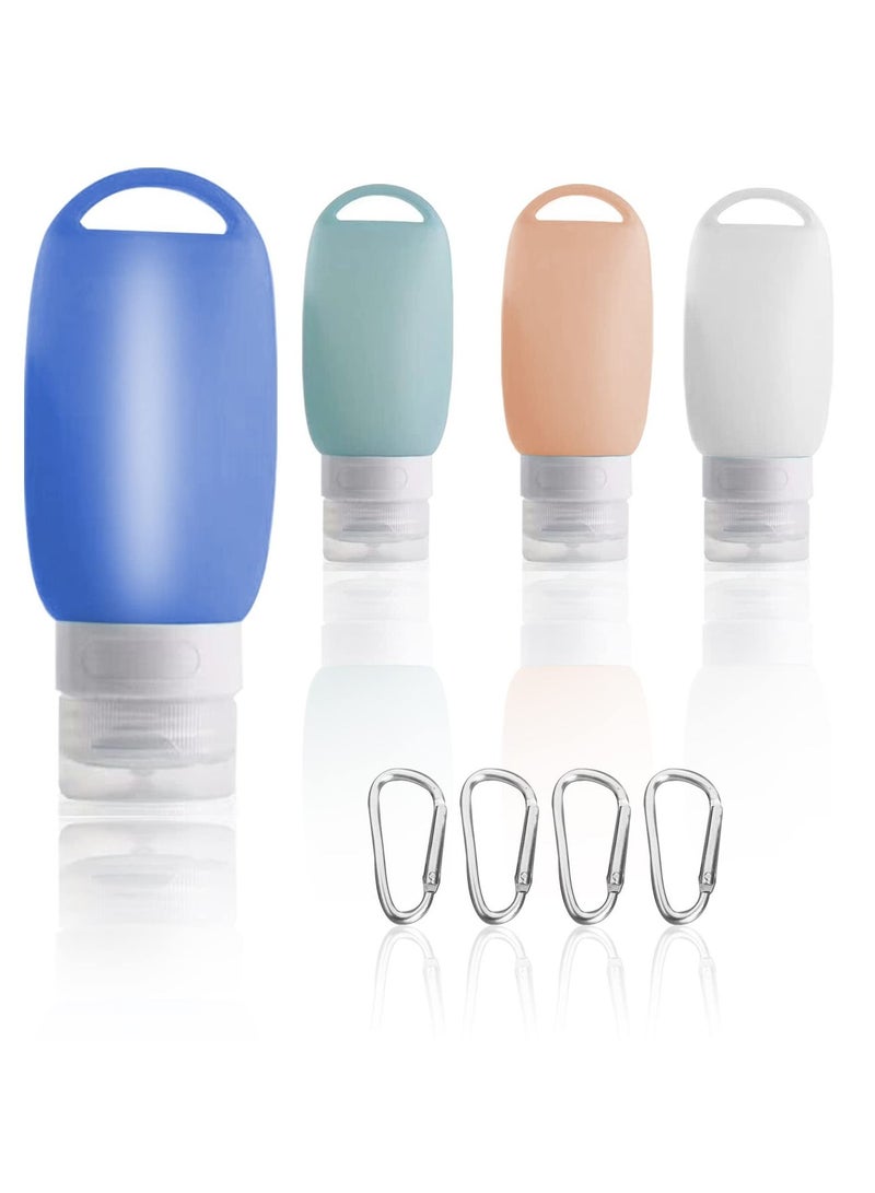SYOSI 4 Packs Travel Bottles for Toiletries Leak Proof Squeezable Silicone Portable Tubes Size Containers Tube Sets Cosmetic Toiletry Shampoo Lotion Soap - Image 1
