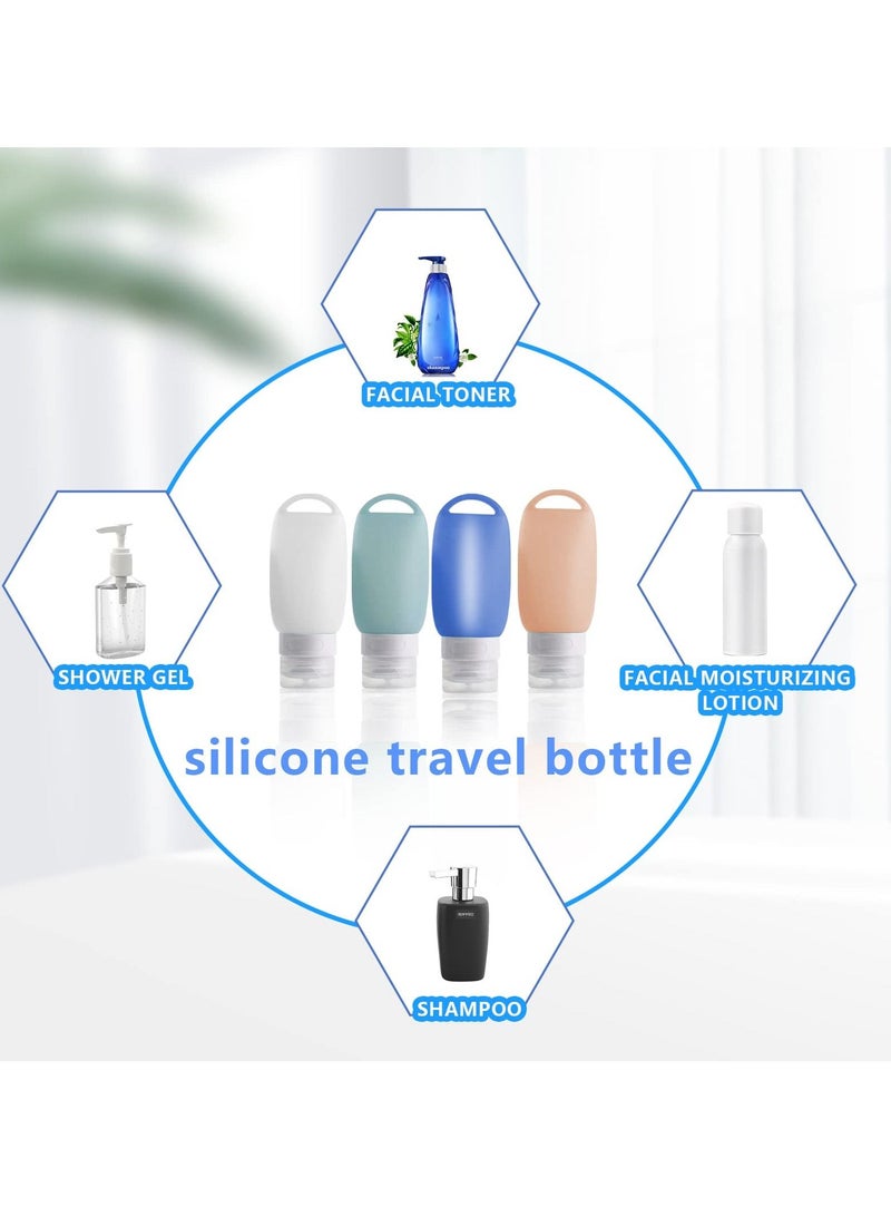 SYOSI 4 Packs Travel Bottles for Toiletries Leak Proof Squeezable Silicone Portable Tubes Size Containers Tube Sets Cosmetic Toiletry Shampoo Lotion Soap - Image 3