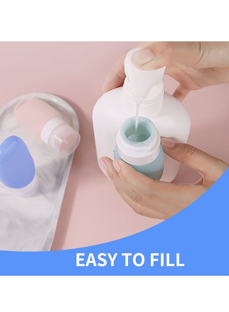 SYOSI 4 Packs Travel Bottles for Toiletries Leak Proof Squeezable Silicone Portable Tubes Size Containers Tube Sets Cosmetic Toiletry Shampoo Lotion Soap - Image 2