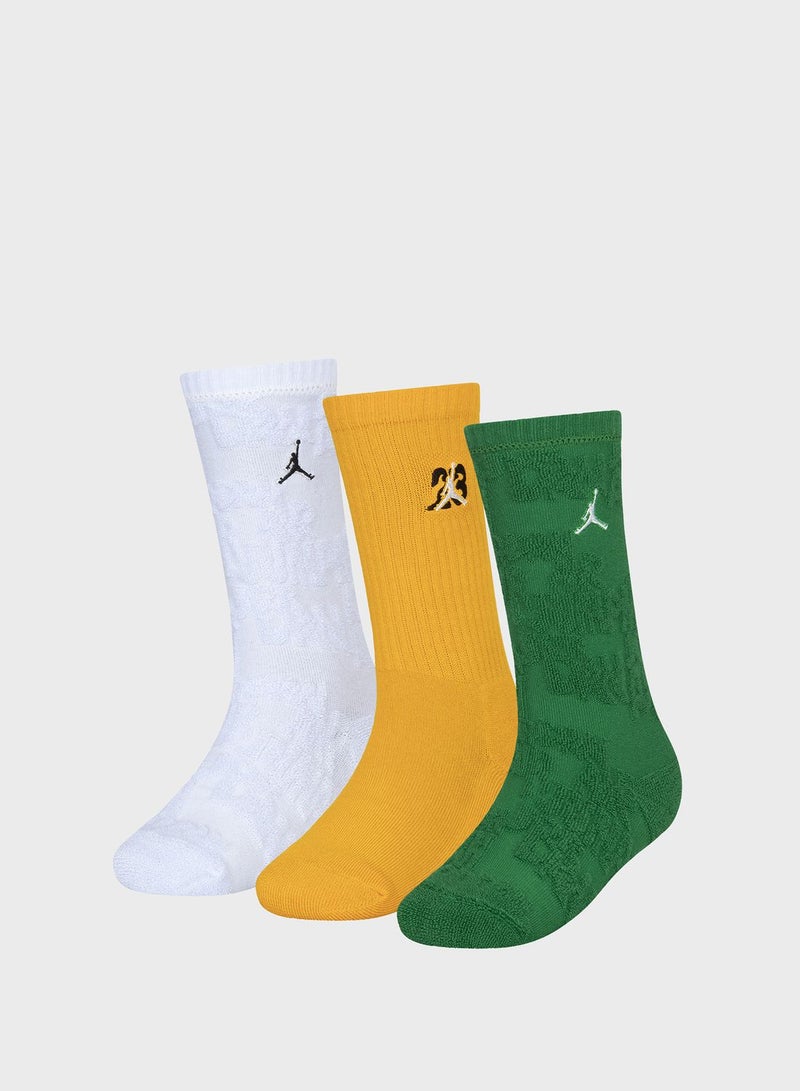 Jordan 3-Pack Kids Jordan Cool Down Terry Crew Socks - Image 1