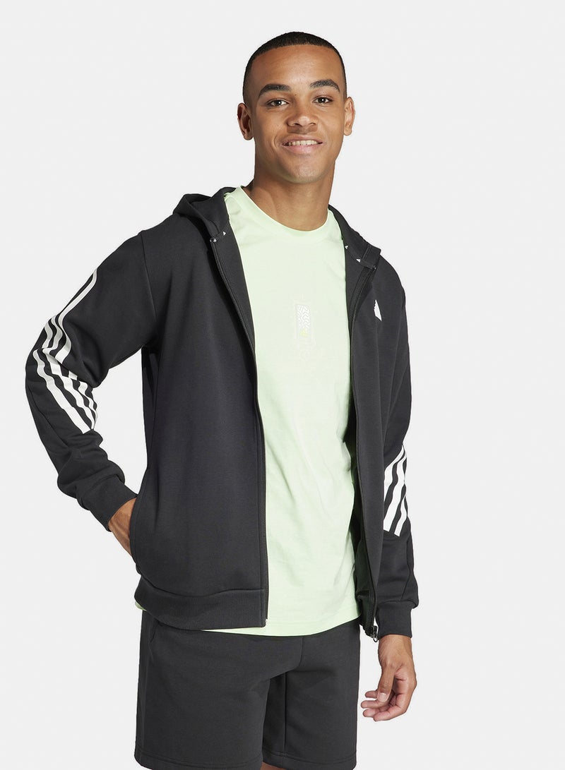 Adidas Future Icons 3 Stripes Full-Zip Hoodie - Image 4