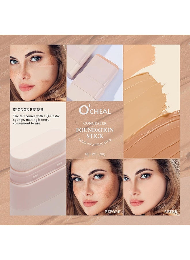 OCHEAL Concealer Foundation Stick ,Blemish Contouring Face ,Long-wear Lightweight Brighten Stick ,Concealer Beauty Makeup 01#IVORY - Image 4