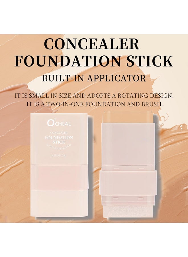 OCHEAL Concealer Foundation Stick ,Blemish Contouring Face ,Long-wear Lightweight Brighten Stick ,Concealer Beauty Makeup 01#IVORY - Image 3