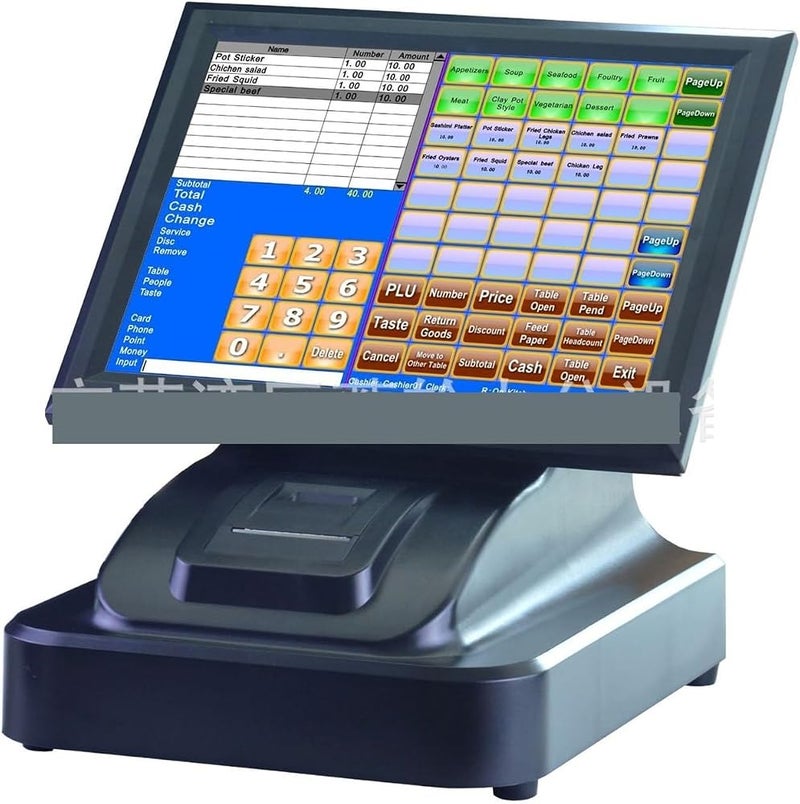 NOWAZA Electronic Cash Register, Cash Register, Strong, Maintenance-free, Embedded 15-inch Touch Screen, Fast Food English Cash Register, for Shops Businesses - Image 2