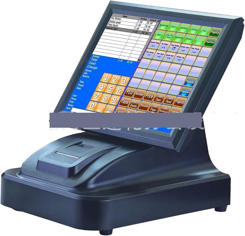 NOWAZA Electronic Cash Register, Cash Register, Strong, Maintenance-free, Embedded 15-inch Touch Screen, Fast Food English Cash Register, for Shops Businesses - Image 1