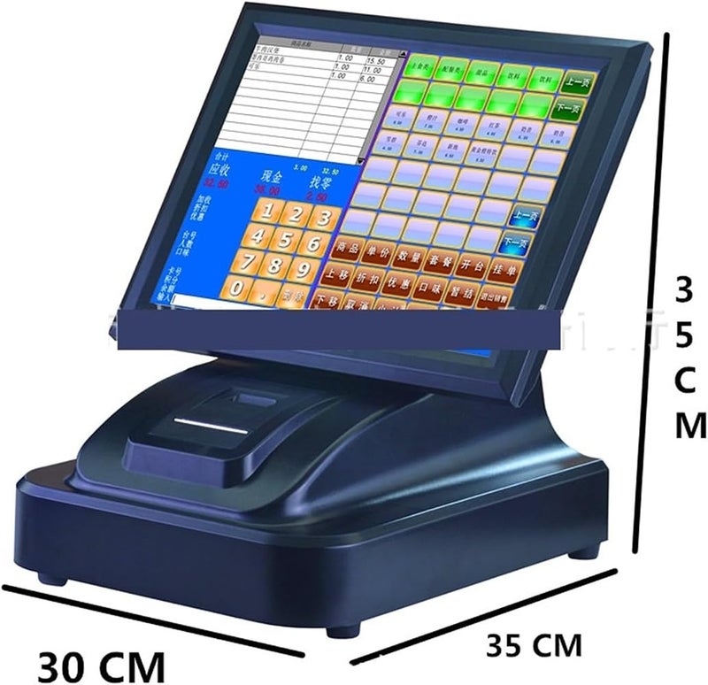 NOWAZA Electronic Cash Register, Cash Register, Strong, Maintenance-free, Embedded 15-inch Touch Screen, Fast Food English Cash Register, for Shops Businesses - Image 3
