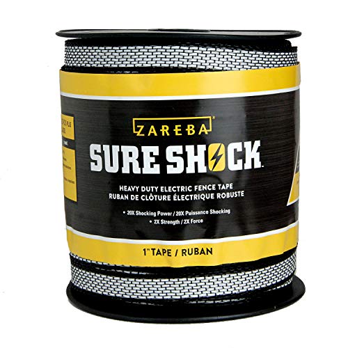 Zareba Heavy-Duty Sure Shock Polytape - 500 Foot x of 1 inch - HDT500W1-Z - Heavy-Duty Polyatpe for Electric Fence - Image 1