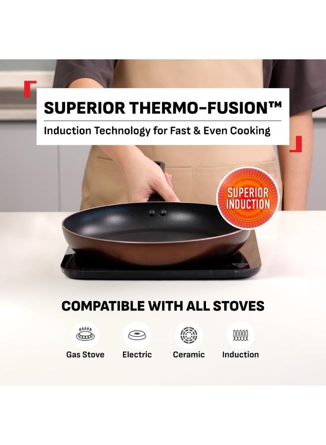 T-Fal Day by Day Non-Stick Frypan/Thermo-Spot Technology/PFOA Free, Titanium Non-Stick Coating / 28 cm/Superior Induction Base/Suitable for All Hob Type/Black / 2 Years of Warranty - Image 2