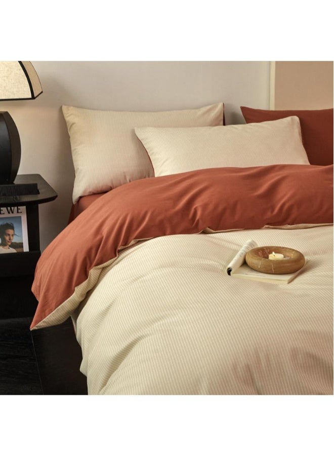 4 Pieces Cotton Comforter Sets Fits 1.5M /1.8M Double Size Bed Housewarming gift Birthday Gift - Image 1