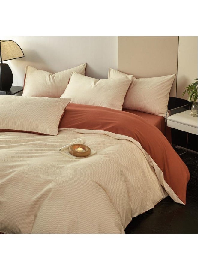 4 Pieces Cotton Comforter Sets Fits 1.5M /1.8M Double Size Bed Housewarming gift Birthday Gift - Image 2