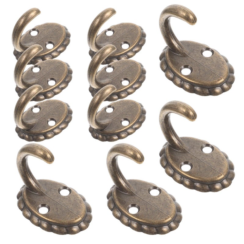 Vintage Wall Mount Coat Hooks 28x38mm Rustproof Single Hooks for Towels Hats Keys Bathroom Entryway Storage Organizer - Image 2