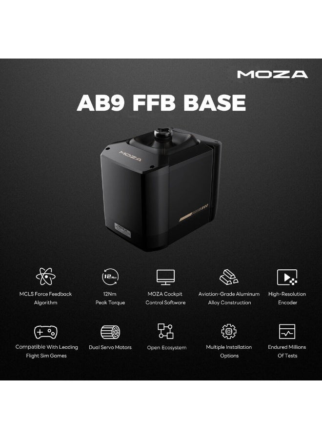 موزة قاعدة طيران موزا AB9 FFB - محرك سيرفو مزدوج بقوة ١٢ نيوتن متر، خوارزمية MCLS، ألومنيوم عالي الجودة للطيران | AS001 - Image 5