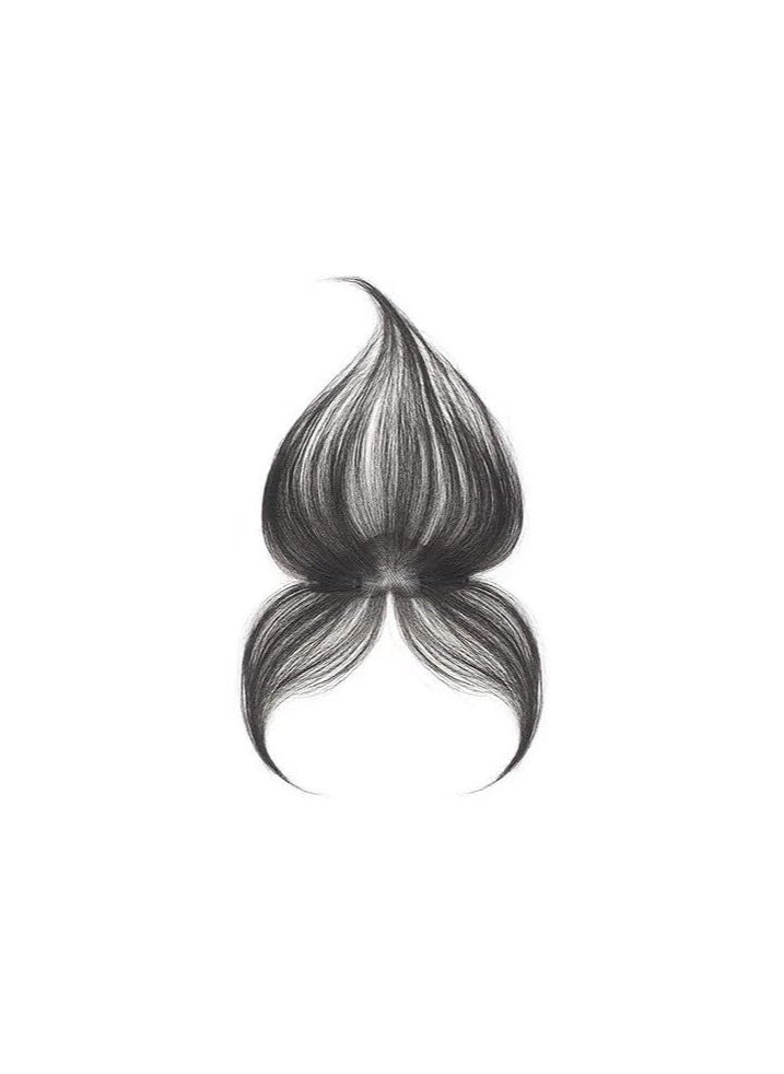 Estelle Hair Toppers for Women Real Human Hair Toppers Hair Pieces for Women with Thinning Hair Human Hair Toppers with Bangs Clip in Hair Extensions (Nature Black, 2x12cmbase,hairlength25cm, Straight)  - Image 4