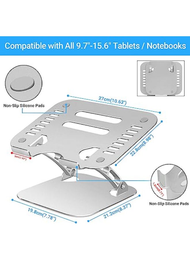 SHOPI - Tablet Stand for Desk, Stable Tablet Holder Acrylic iPad Stand with 360 Rotating Base, Multi-Angles Adjustable and Foldable Universal Supports 4-13.3 Inches Tablet, Phone, Kindle - Image 1