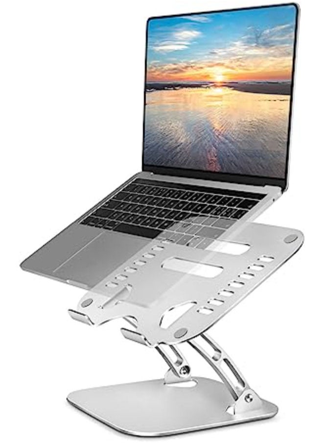 SHOPI - Tablet Stand for Desk, Stable Tablet Holder Acrylic iPad Stand with 360 Rotating Base, Multi-Angles Adjustable and Foldable Universal Supports 4-13.3 Inches Tablet, Phone, Kindle - Image 1