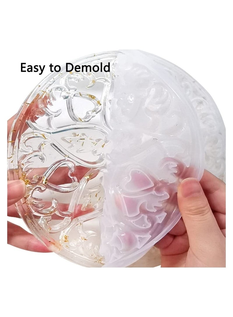 73Hours 3 Pcs Crystal Coaster Resin Moulds, Mandala Molds Silicone for Home Decoration Casting Mold Set - Image 3