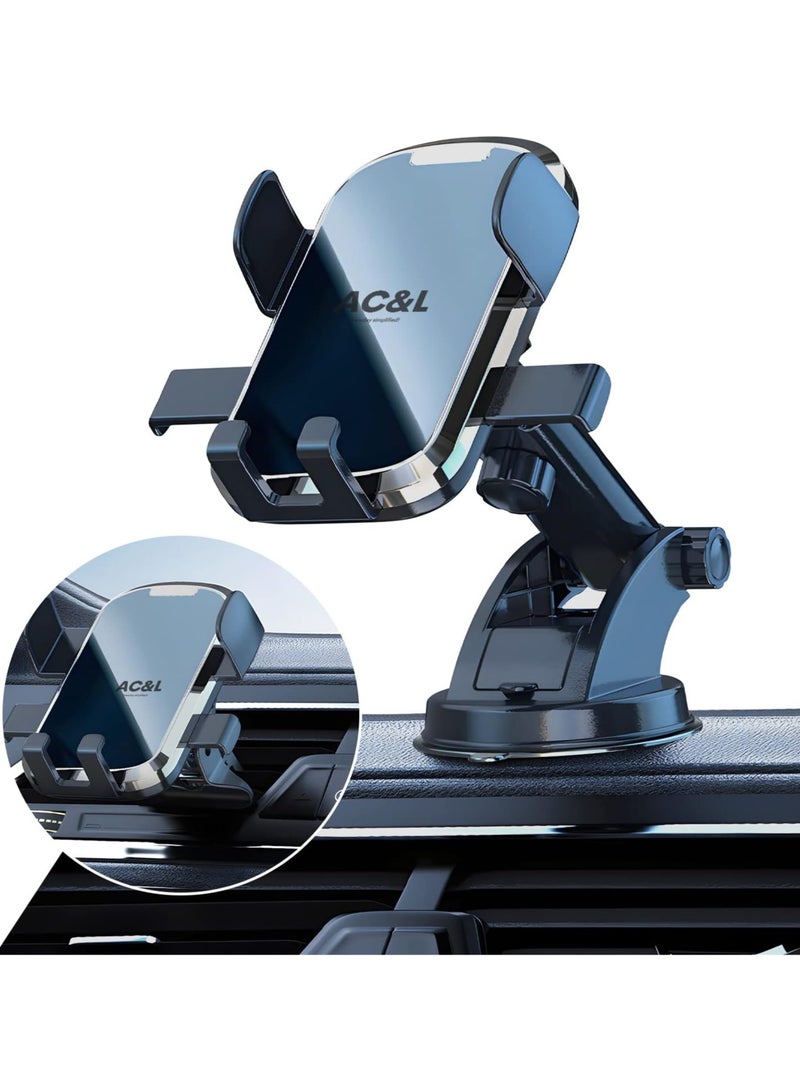 AC&L Car Mount Phone Holder, Easy Clamp Cell Phone Holder With Strong suction for Car Dashboard, Windshield, Air Vent, 360 Degree Rotation & Adjustable Mobile Stand Compatible with All Smartphone - Image 1