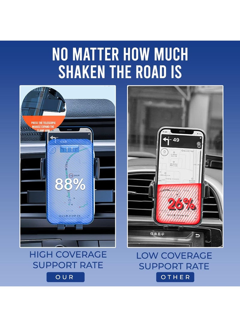 AC&L Car Mount Phone Holder, Easy Clamp Cell Phone Holder With Strong suction for Car Dashboard, Windshield, Air Vent, 360 Degree Rotation & Adjustable Mobile Stand Compatible with All Smartphone - Image 3