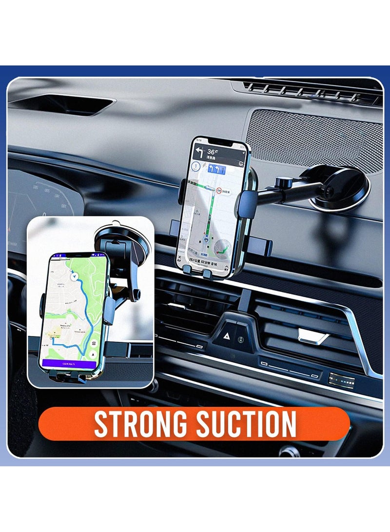 AC&L Car Mount Phone Holder, Easy Clamp Cell Phone Holder With Strong suction for Car Dashboard, Windshield, Air Vent, 360 Degree Rotation & Adjustable Mobile Stand Compatible with All Smartphone - Image 4