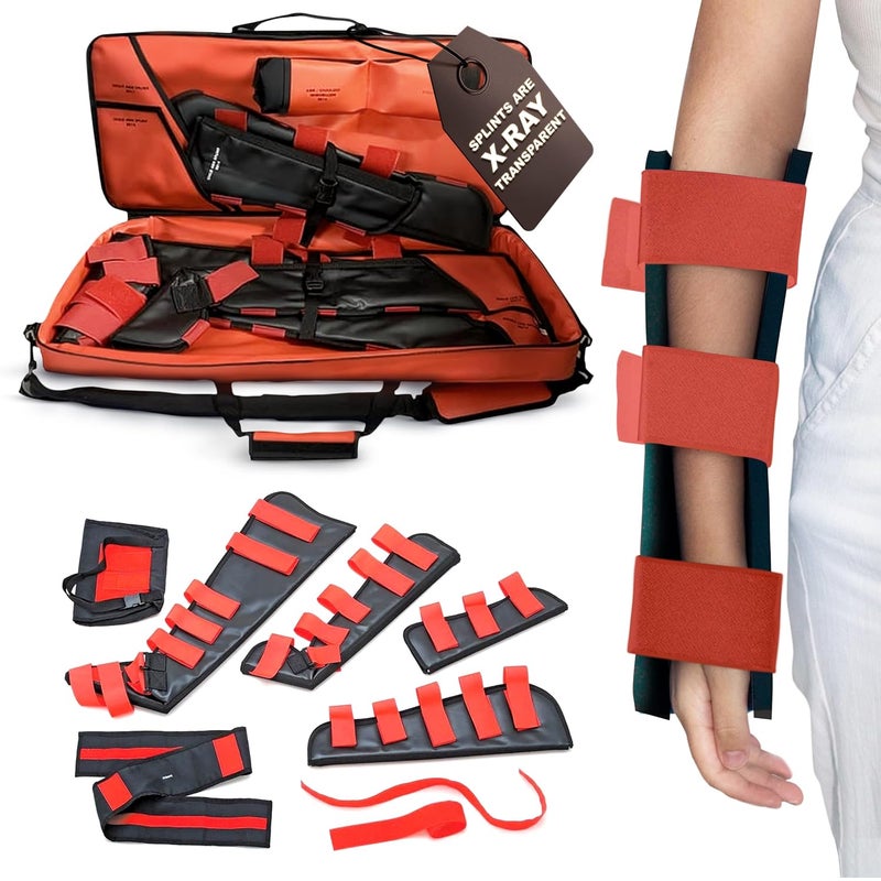 Dixie EMS Fracture Splint Kit  Emergency Immobilization Set with Arm  Leg Splints Shoulder Support  Carry Bag  First Responder EMT Paramedic  Medical Use - Image 1