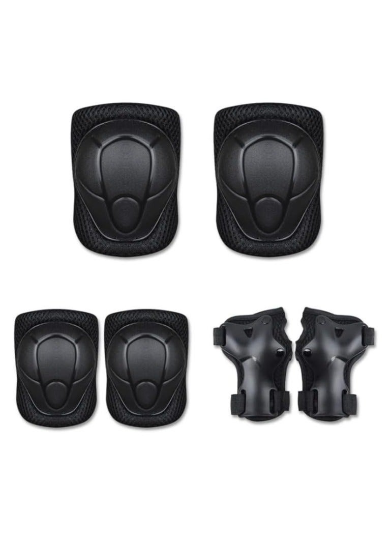 مجموعة حماية للأطفال 6 في 1 – واقيات ركبة وكوع وحماية للمعصم للتزلج وركوب الدراجات والتزلج على الألواح والرياضات الخارجية