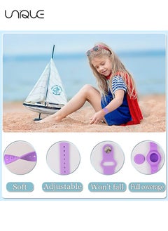 Unique Kids Waterproof Airtag Bracelet Compatible with Apple AirTag, Hidden Silicon Protective Case for Air Tag Holder, Adjustable Anti-Lost Watch Band for Toddler Child （Dark Purple）  - Image 4