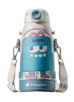 Babycare Babycare - 3-in-1 BPA-Free Leak-Proof Insulated Vacuum Bottle with Straw, Light Blue Design – 600 ml  - Image 1