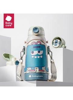 Babycare Babycare - 3-in-1 BPA-Free Leak-Proof Insulated Vacuum Bottle with Straw, Light Blue Design – 600 ml  - Image 2