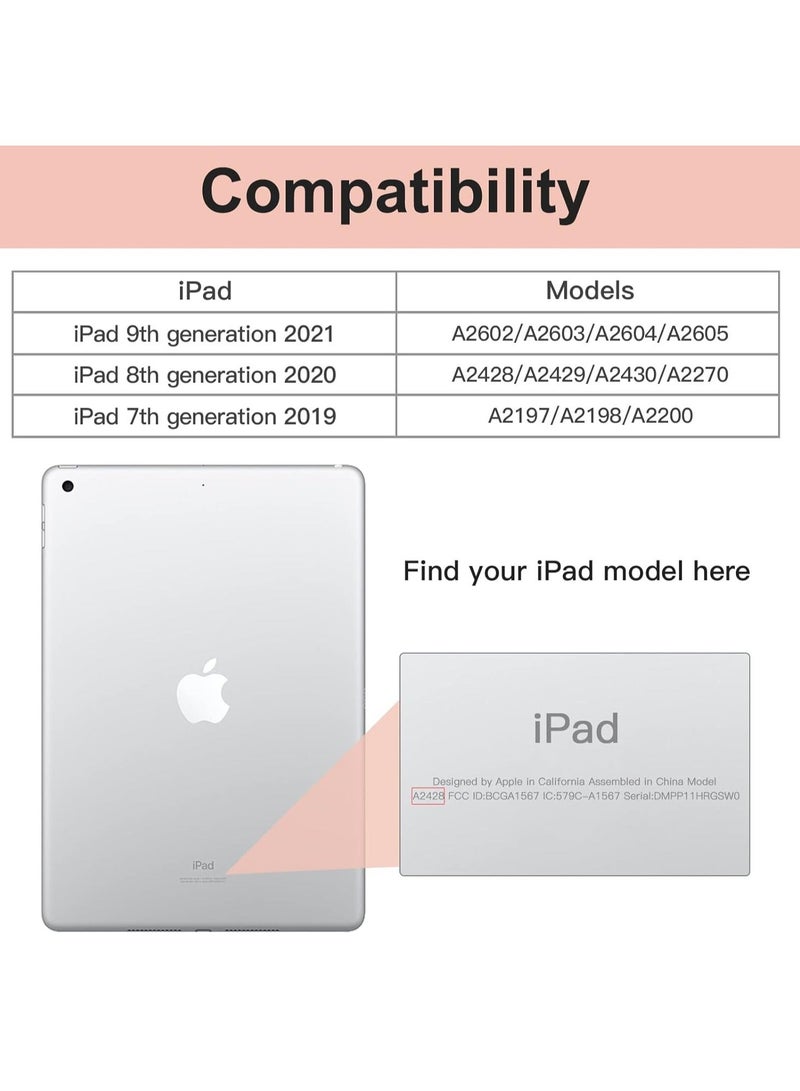راكسوم حافظة iPad من الجيل التاسع/الثامن/السابع (2021/2020/2019) - حافظة iPad مقاس 10.2 بوصة مع حامل قلم رصاص، وظهر نحيف ناعم من مادة TPU مع حامل مغناطيسي ذكي (أرجواني) - Image 2