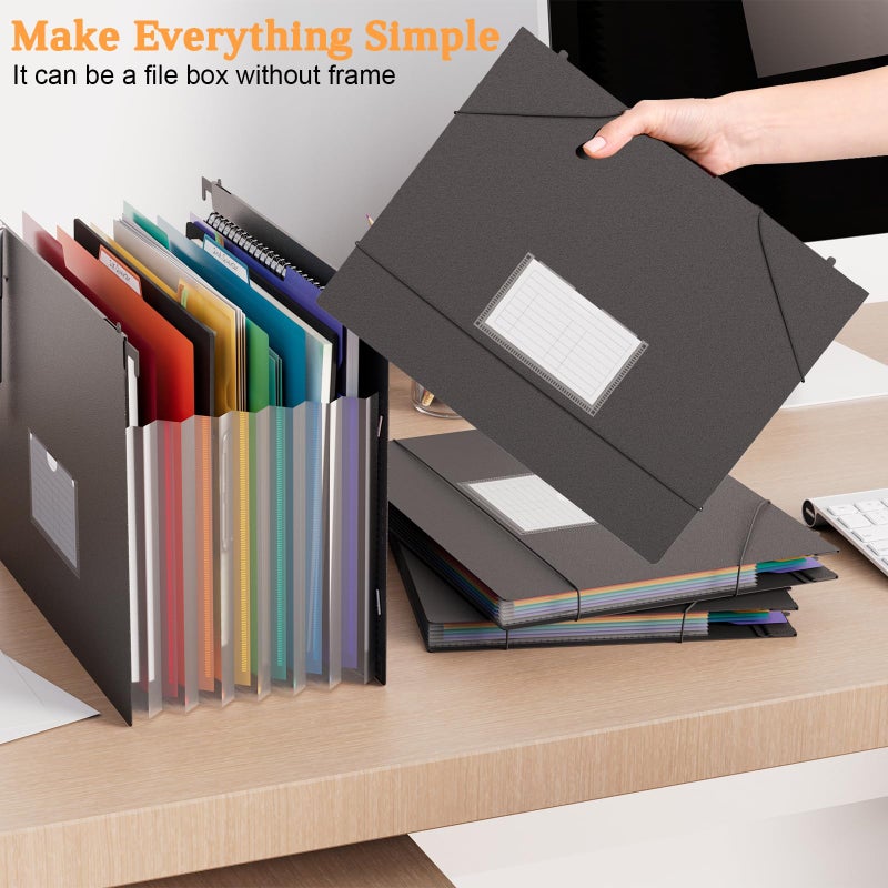 EOOUT File Folders for Filing Cabinet, 6 Pack Hanging File Folders Letter Size with 7 Expandable Accordion Pockets, 1/3-Cut Tab Larger Capacity Hanging Folders - Image 5