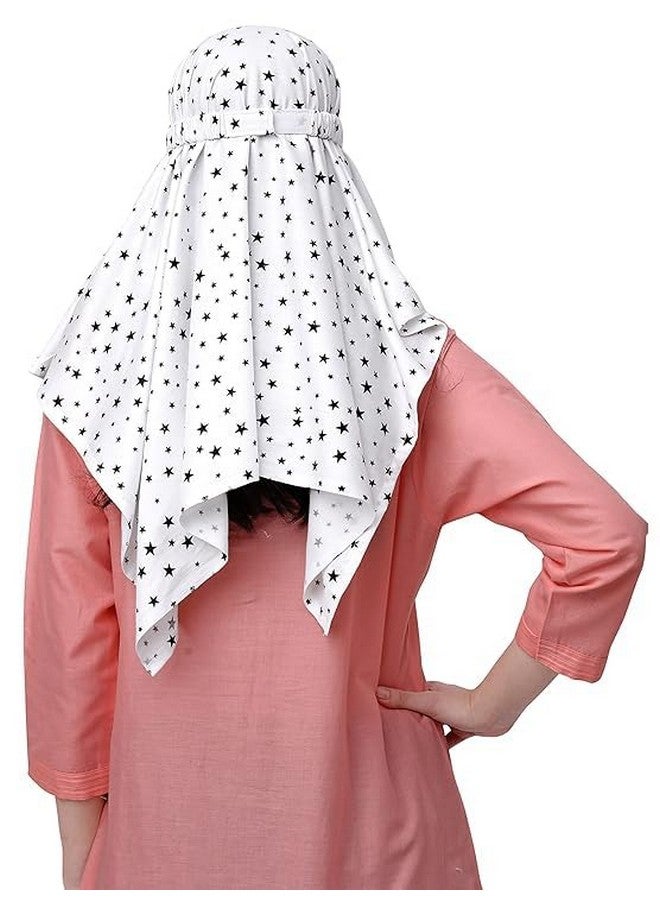 Six Sigma SIXSIGMA¬Æ Cotton Short Scarf Cum Mask scarves Usable for vehicle Driver | White Printed Design | Universal Size | For Girl & Women | Breathable Sun Protection Light Weight - Image 5