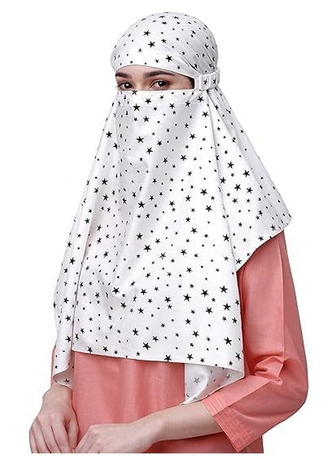 Six Sigma SIXSIGMA¬Æ Cotton Short Scarf Cum Mask scarves Usable for vehicle Driver | White Printed Design | Universal Size | For Girl & Women | Breathable Sun Protection Light Weight - Image 2