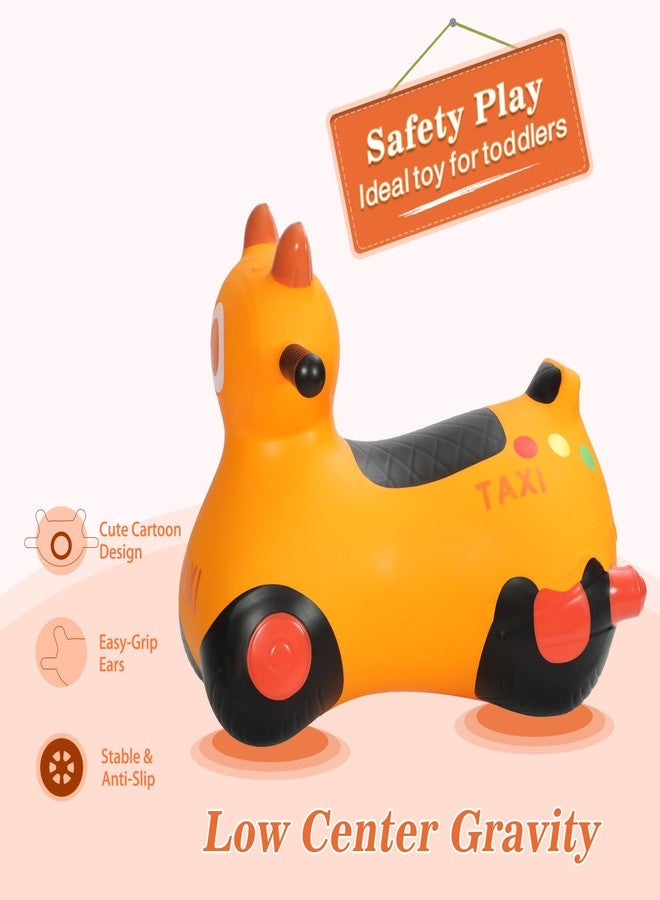 INPANY Kids Bouncy Car Hopper Toys, Toddlers Ride on Car, Inflatable Hopping Toys, Bouncing Buddies, Rubber Bouncer, Outdoor Indoor Birthday Gifts Toy for 2 3 4 Yr Girl Boy, Orange - Image 3