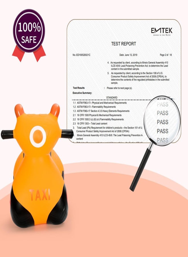 INPANY Kids Bouncy Car Hopper Toys, Toddlers Ride on Car, Inflatable Hopping Toys, Bouncing Buddies, Rubber Bouncer, Outdoor Indoor Birthday Gifts Toy for 2 3 4 Yr Girl Boy, Orange - Image 5