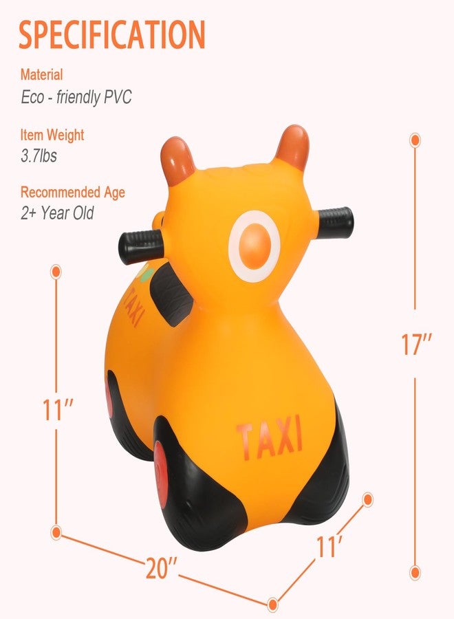 INPANY Kids Bouncy Car Hopper Toys, Toddlers Ride on Car, Inflatable Hopping Toys, Bouncing Buddies, Rubber Bouncer, Outdoor Indoor Birthday Gifts Toy for 2 3 4 Yr Girl Boy, Orange - Image 2