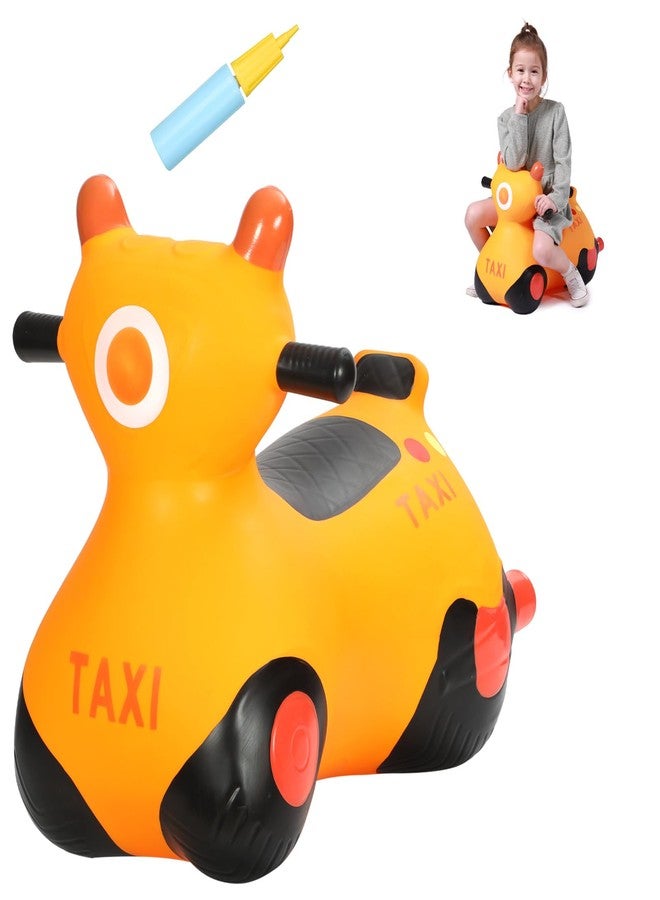 INPANY Kids Bouncy Car Hopper Toys, Toddlers Ride on Car, Inflatable Hopping Toys, Bouncing Buddies, Rubber Bouncer, Outdoor Indoor Birthday Gifts Toy for 2 3 4 Yr Girl Boy, Orange - Image 1