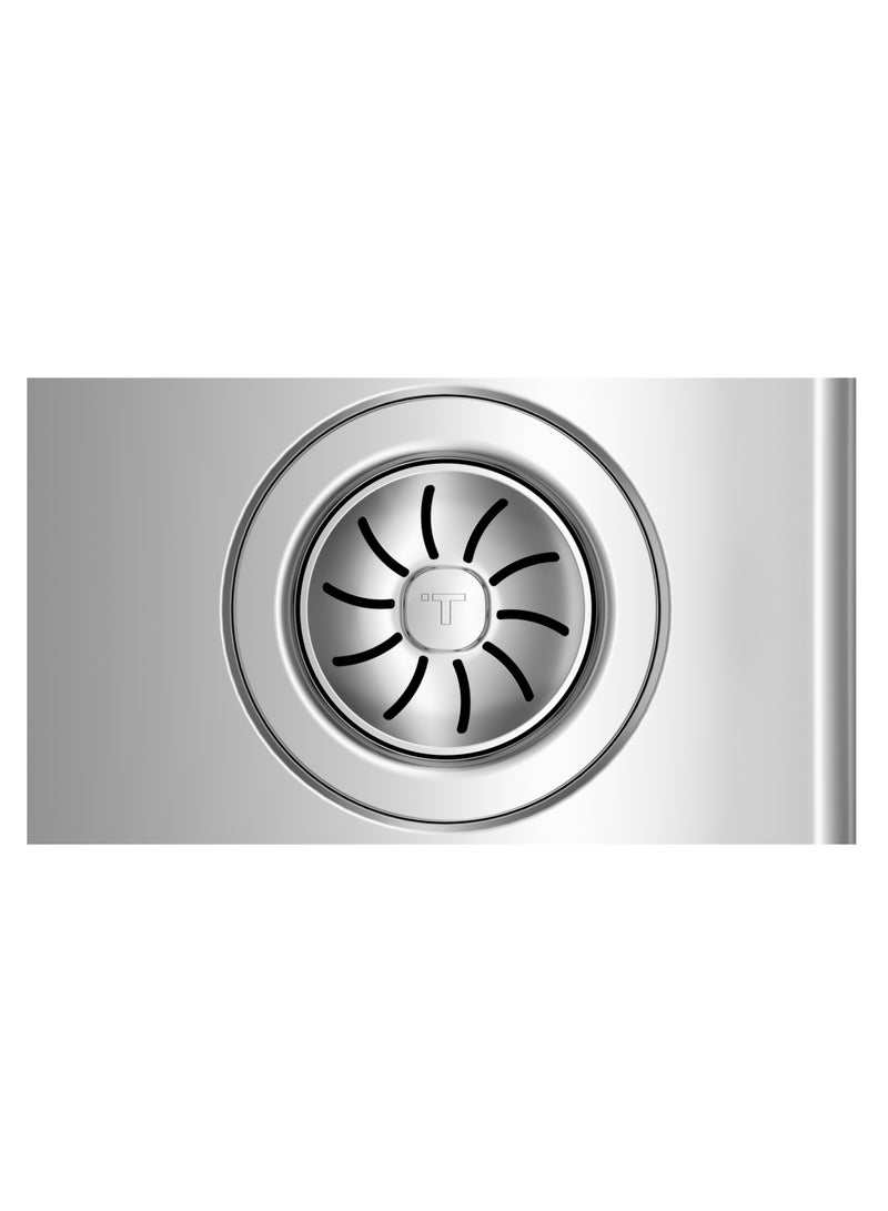 TEKA Brooklyn 80 M-XP 2B 1D Stainless Steel Sink with Two Bowls and Drainer, Reversible Design, Automatic Waste Basket, and Inset Installation for 80 cm Base Unit - Image 5