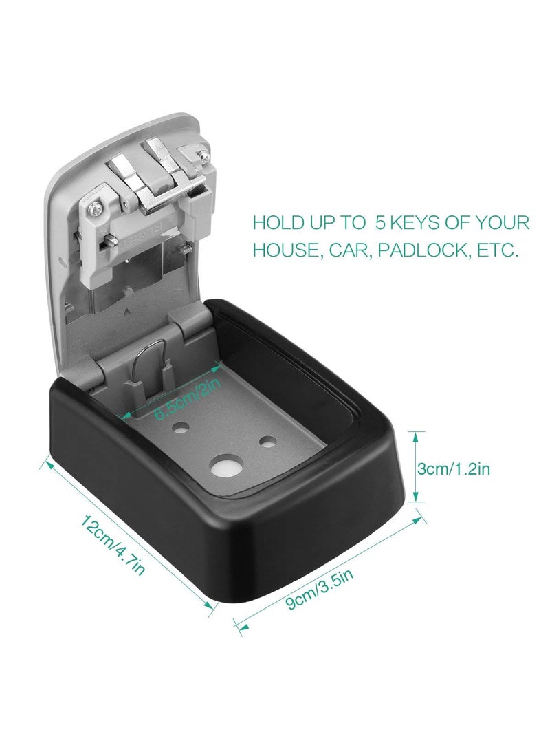 DOCOSS DOCOSS Metal Key Safe Combination Storage Box Outdoor Wall Mounted with Code Password Security Lock for House OutdoorBlackGrey  - Image 3