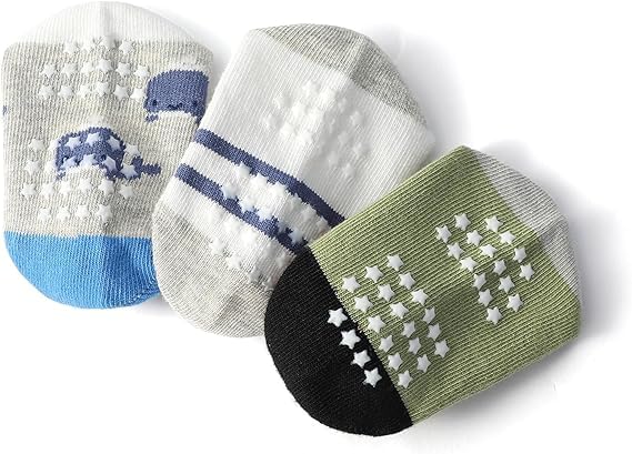 CUTEABLY Baby Non Slip Ankle Socks with Grippers for 0 Months-2 Years Old Walking Socks (IN, Age, 18 Months, 24 Months, Multicolour) - Image 4