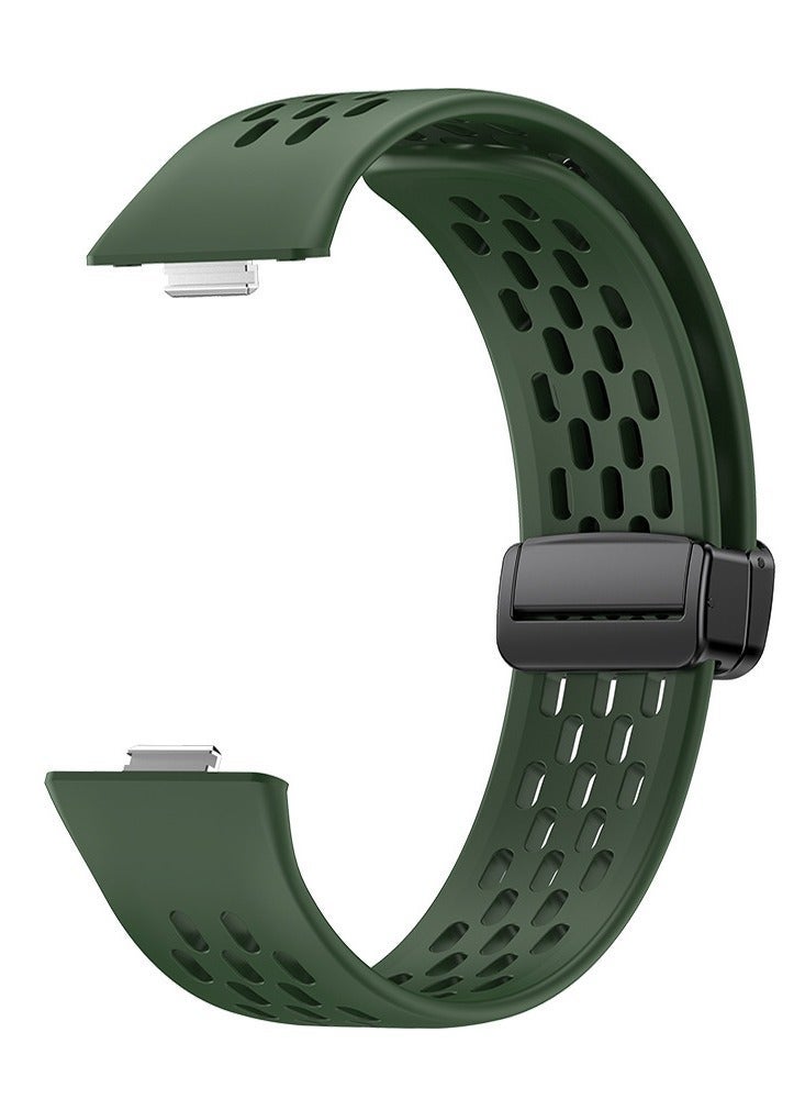 HW Silicone Sport Watch Strap/Watchband for HUAWEI Watch Fit 3 Smartwatch Green - Image 3