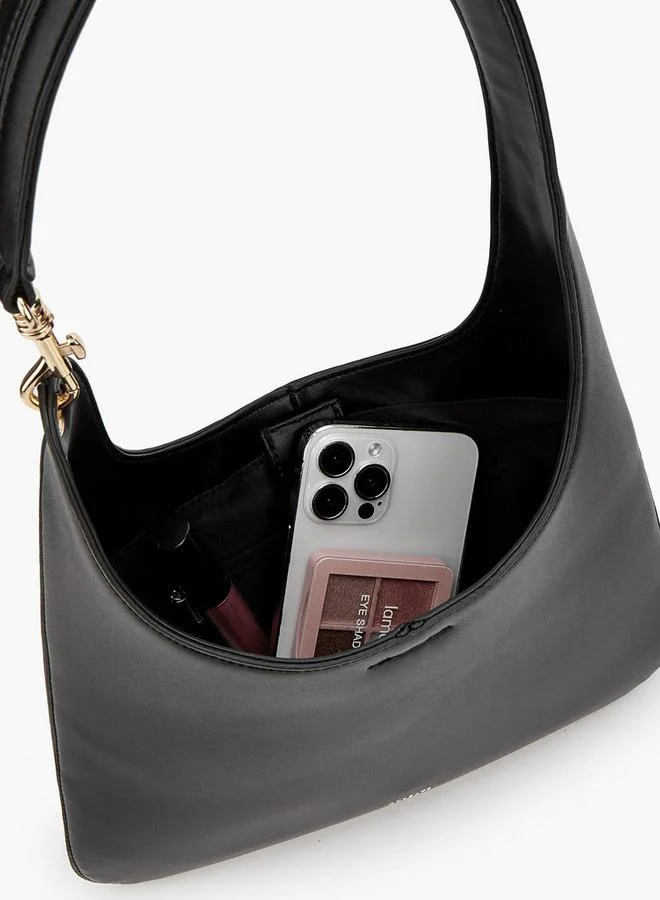 Celeste BLACK Solid Shoulder Bag With Strap Handle for Women | Best Price UAE