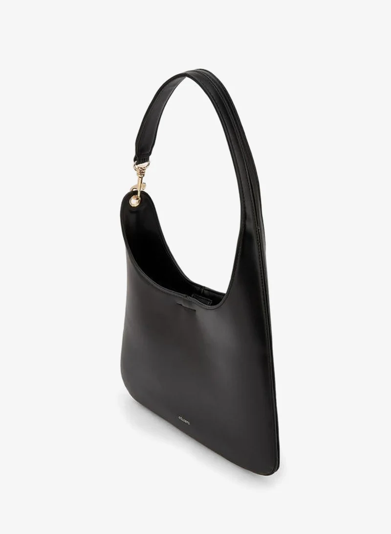Celeste BLACK Solid Shoulder Bag With Strap Handle for Women | Best Price UAE