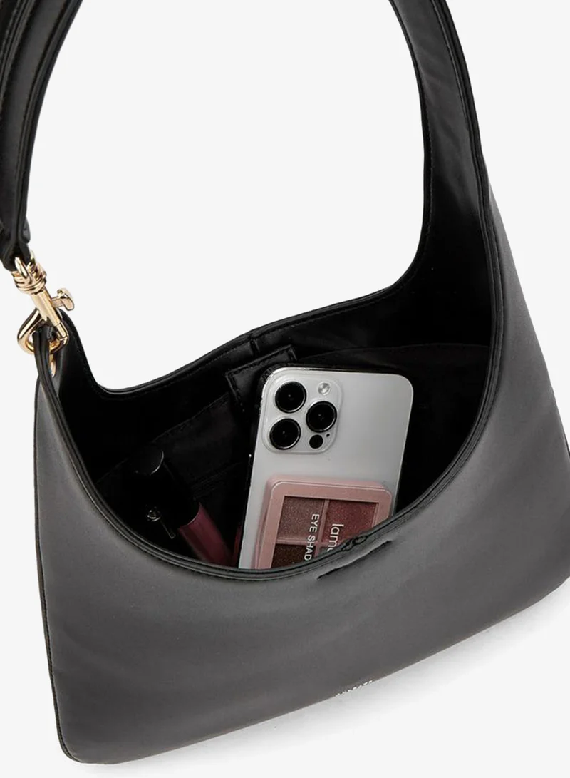 Celeste BLACK Solid Shoulder Bag With Strap Handle for Women | Best Price UAE