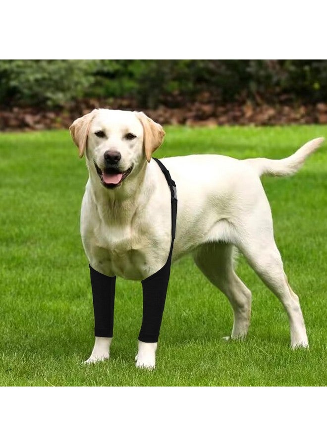 IDOMIK Dog Recovery Suit for Front Legs, Dog Recovery Sleeves After Surgery with Elastic Band, Soft Protective Elbow Braces for Medium Large Dogs, Cone Collar Alternative to Stop Licking Leg Wounds,Black,L - Image 5