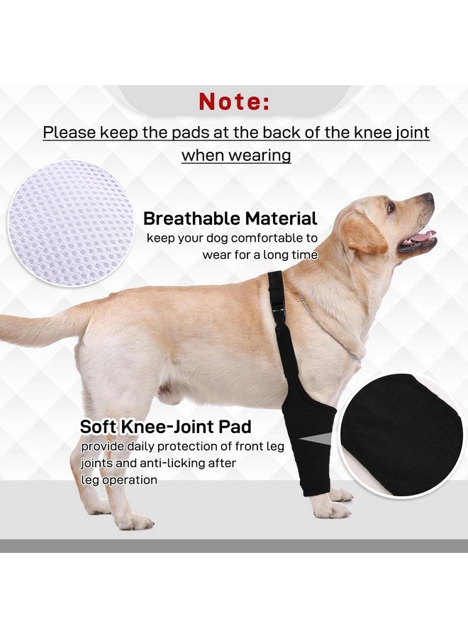 IDOMIK Dog Recovery Suit for Front Legs, Dog Recovery Sleeves After Surgery with Elastic Band, Soft Protective Elbow Braces for Medium Large Dogs, Cone Collar Alternative to Stop Licking Leg Wounds,Black,L - Image 3
