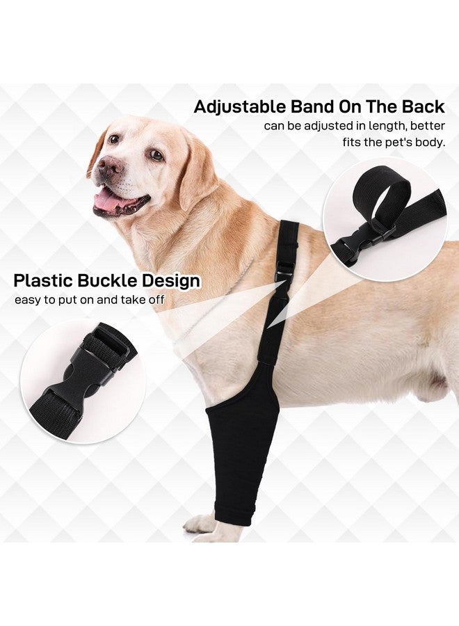 IDOMIK Dog Recovery Suit for Front Legs, Dog Recovery Sleeves After Surgery with Elastic Band, Soft Protective Elbow Braces for Medium Large Dogs, Cone Collar Alternative to Stop Licking Leg Wounds,Black,L - Image 4