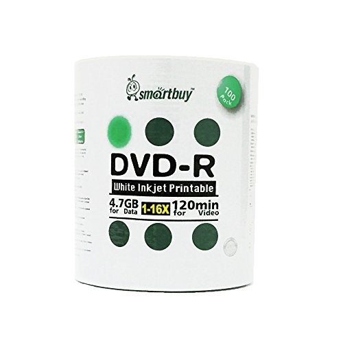 Smartbuy 4.7gb/120min 16x DVD-R White Inkjet Hub Printable Blank Media Recordable Disc (200-Disc) - Image 2