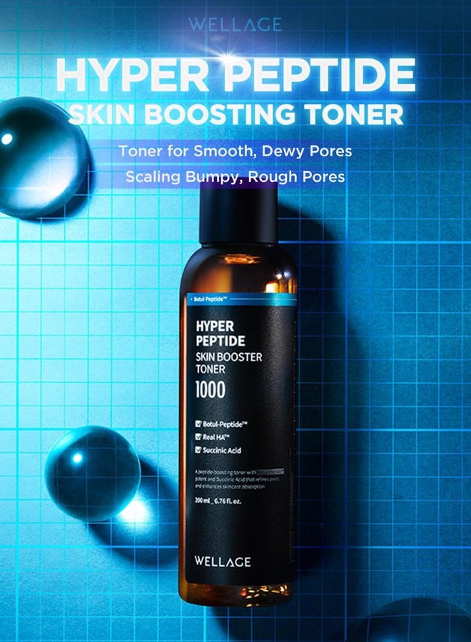 Wellage Hyper Peptide Skin Booster Face Toner - Korean Beauty Facial Astringent, Infused Peptide PHA, Anti-Aging, Wrinkle & Elasticity Improvement - for Uneven Texture, Reduces Pores, 6.76 fl.oz. - Image 2
