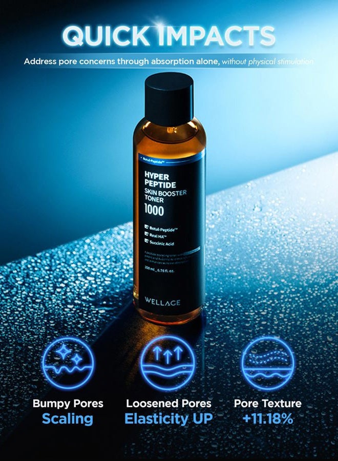 Wellage Hyper Peptide Skin Booster Face Toner - Korean Beauty Facial Astringent, Infused Peptide PHA, Anti-Aging, Wrinkle & Elasticity Improvement - for Uneven Texture, Reduces Pores, 6.76 fl.oz. - Image 3