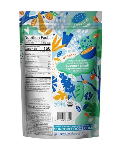 Suncore Foods Organic Black Chia Seeds GlutenFree NonGMO 15oz 1 Pack - Image 5